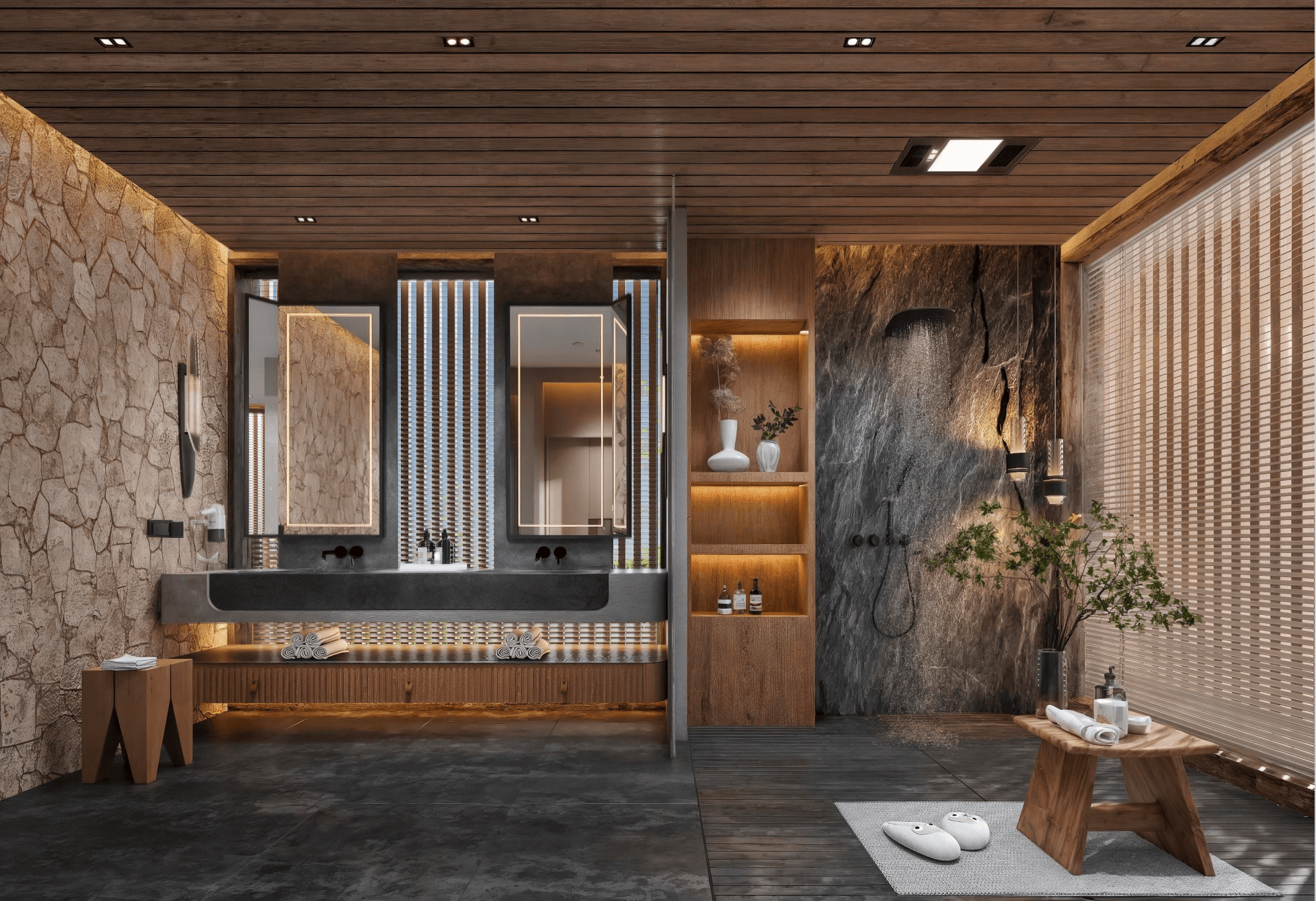 CASAWAVE whole-house integrated solutions with coordinated wall panels, doors and custom cabinetry in Singapore home