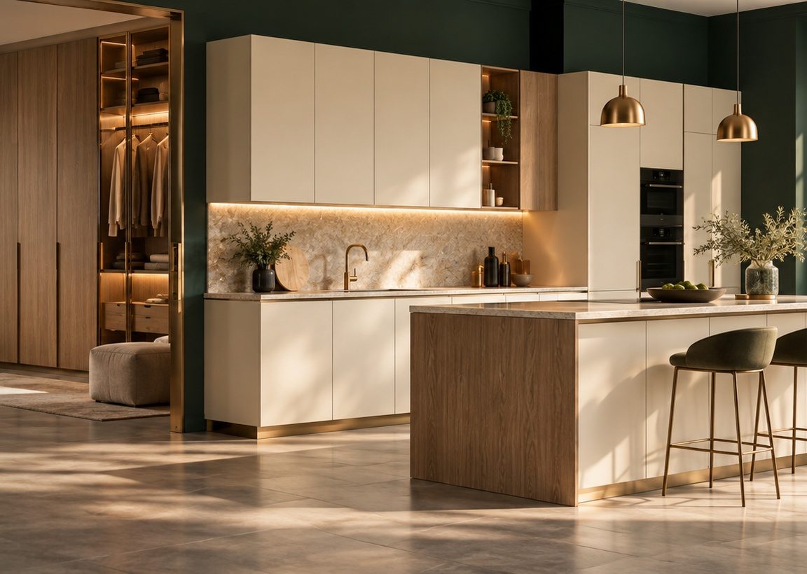 CASAWAVE EGGER kitchen and full-height wardrobe signature packages in a Singapore home