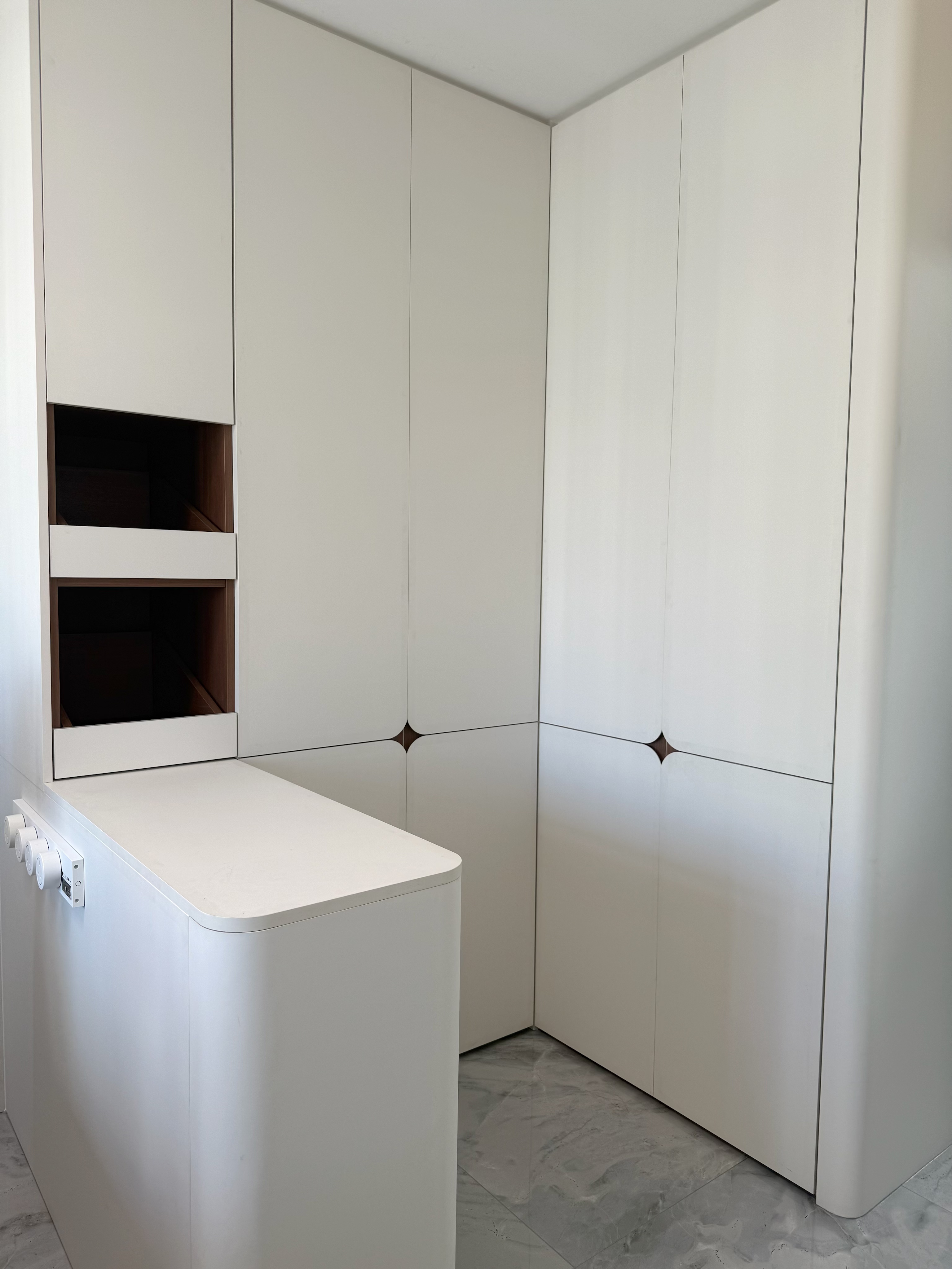 Close-up of precision petal handles