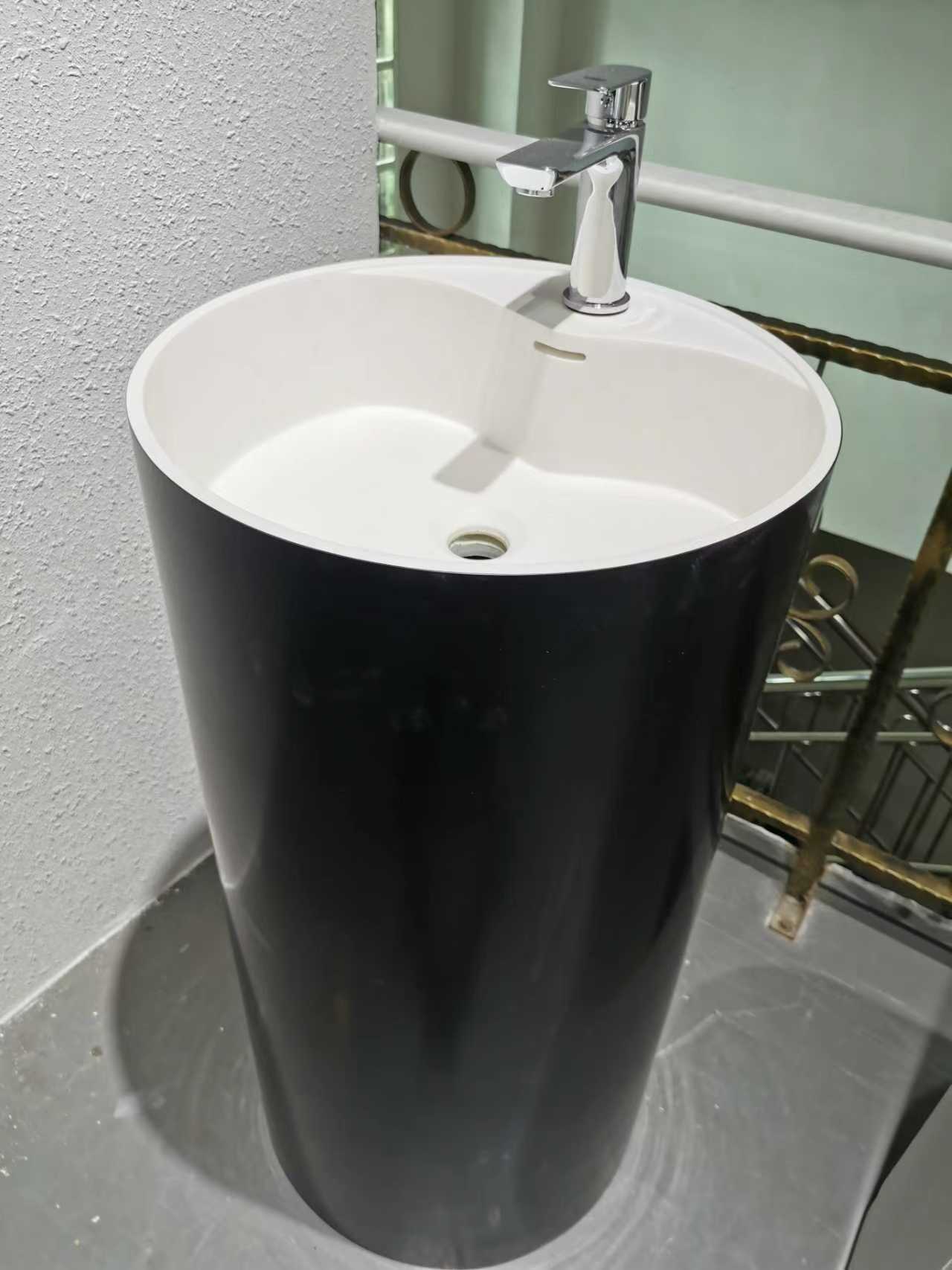 Wood fluted bathroom vanity