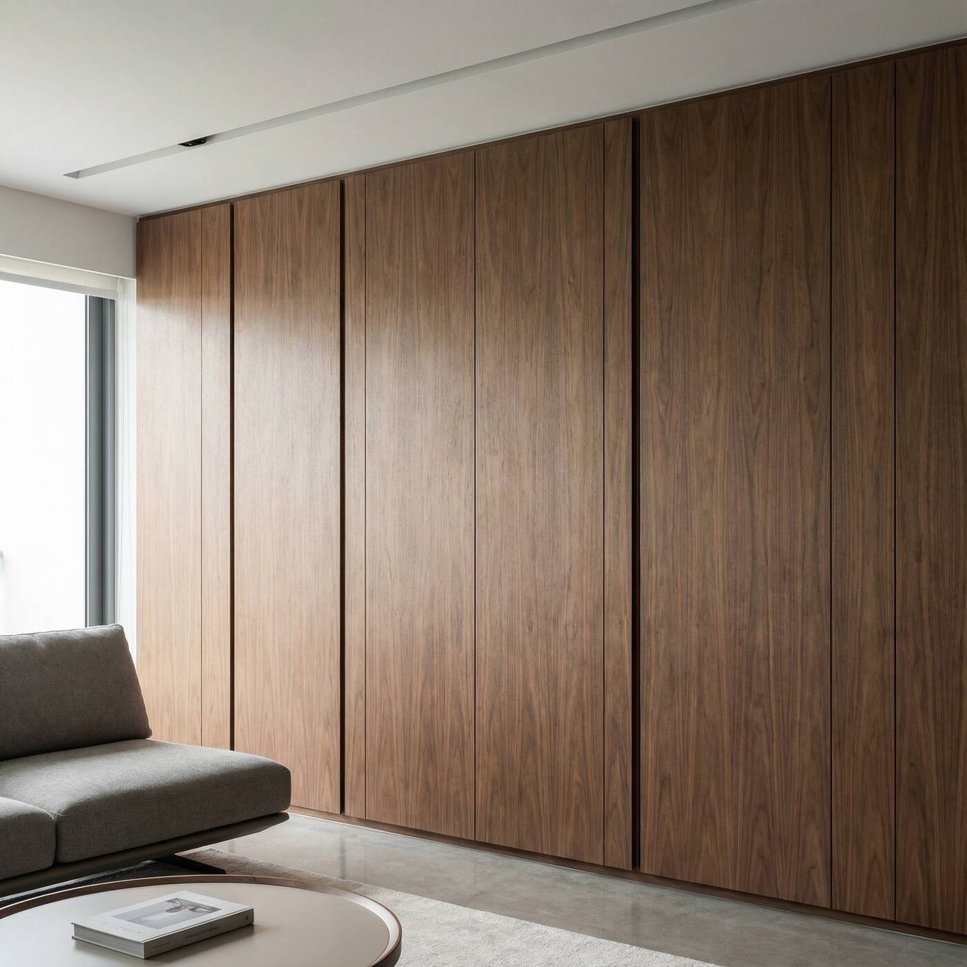 Langsen wall panel system installed floor to ceiling in Singapore living room